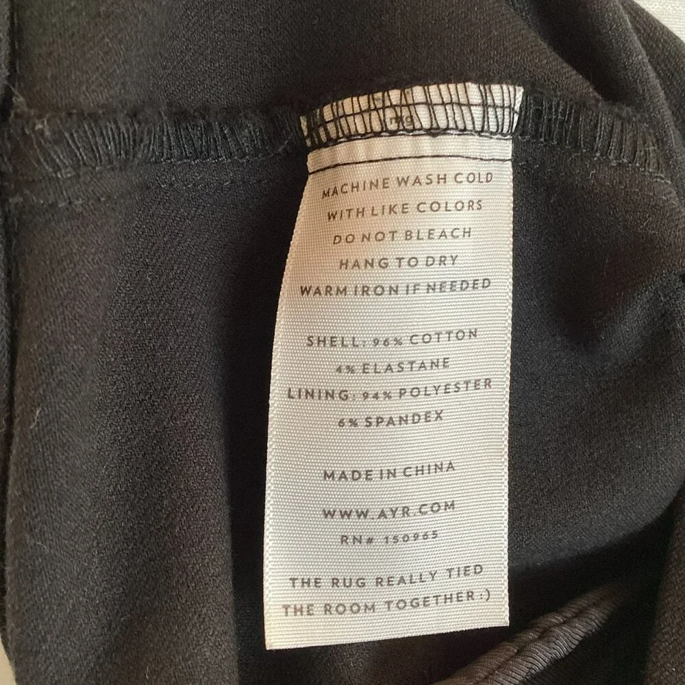 AYR All Year Round Womens 29 Stretch Pants Cotton Blend Black - Picture 8 of 8